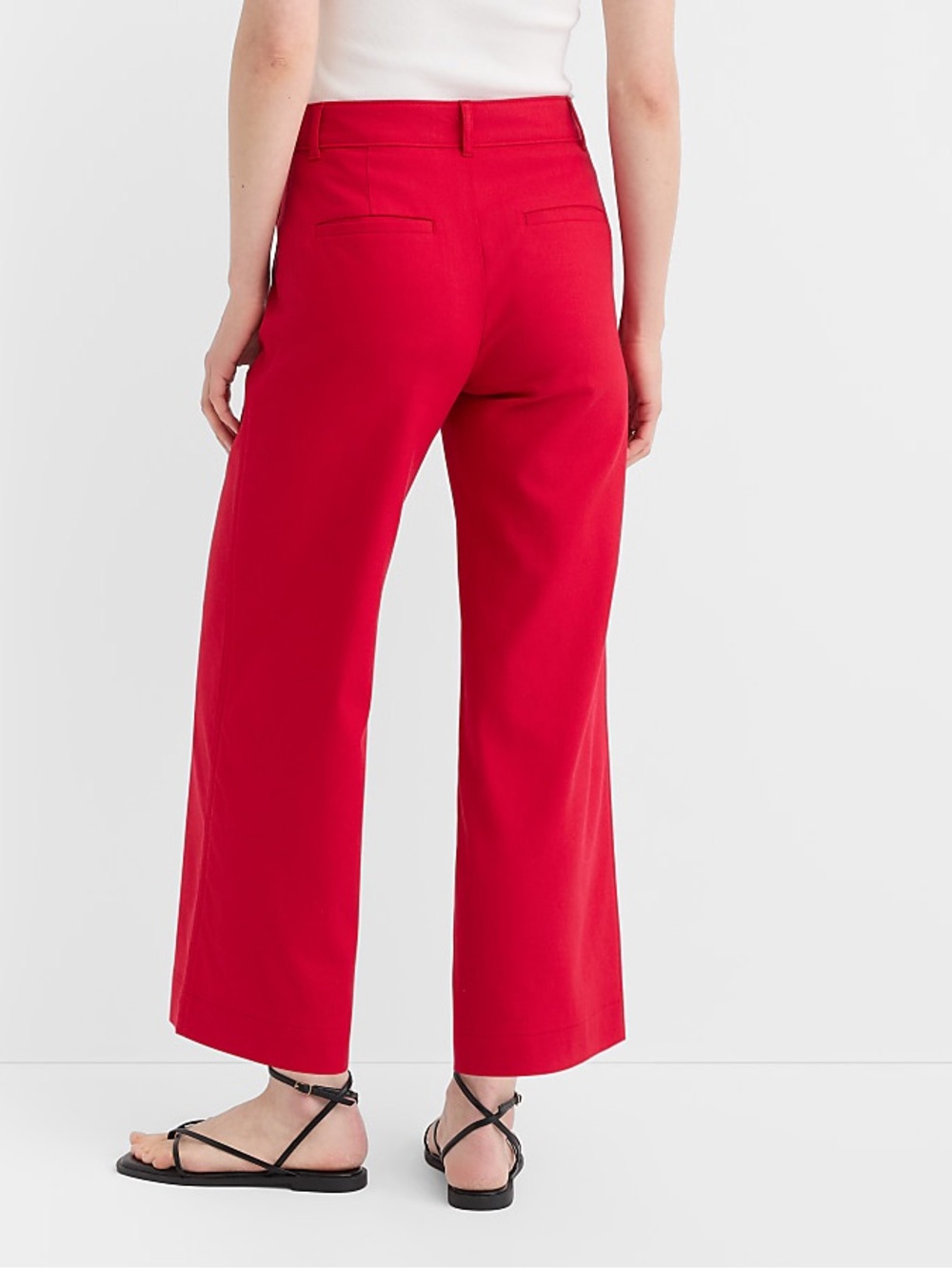 LOFT Palmer Wide Leg Crop Red pants, size 0 - Picture 3 of 9